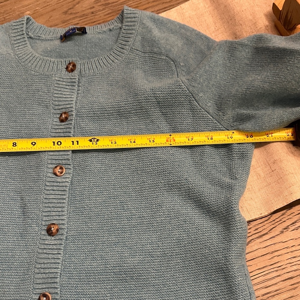 Pendleton 100% Lambswool Cardigan Sweater Teal Blue Knit Button Front Size M - Picture 10 of 13